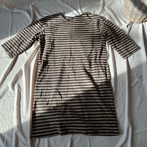 Uniqlo 3/4 Sleeve Striped Sweatshirt Dress